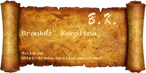 Brankó Karolina névjegykártya